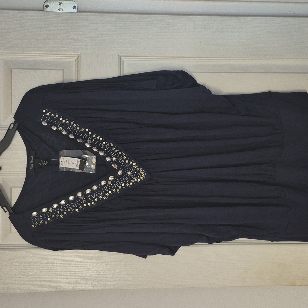 Navy Embellished Top